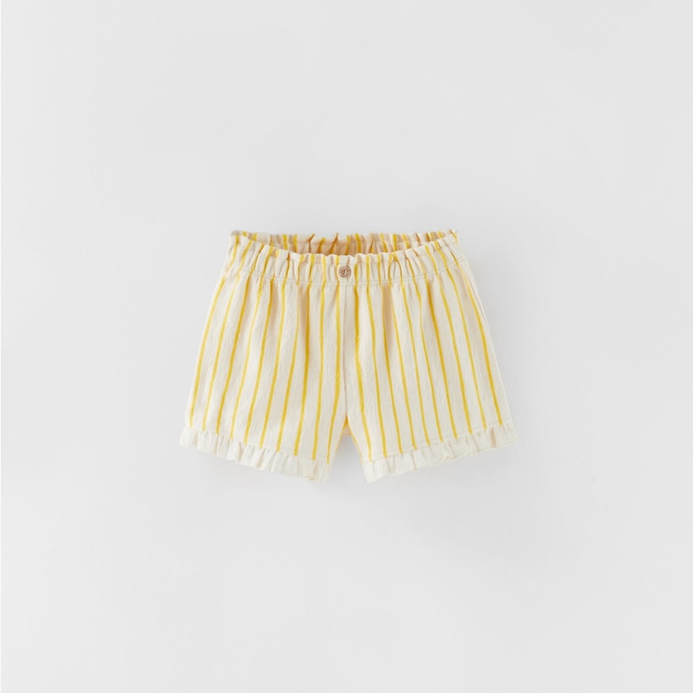 ZARA Striped Rustic Bermuda Shorts